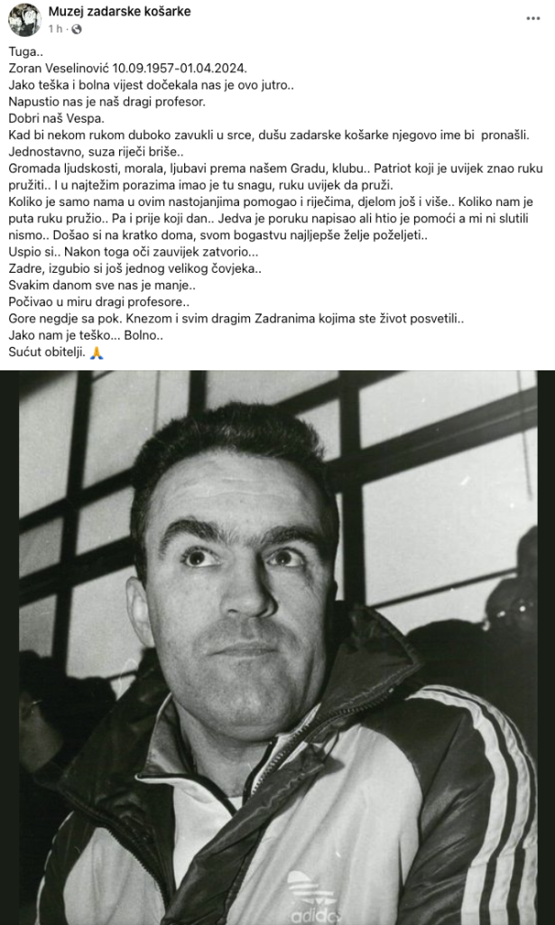 TUŽNA VIJEST U 67. Godini Napustio Nas Legendarni Zadarski Profesor ...